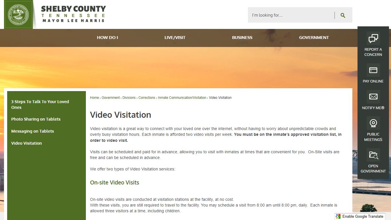 Video Visitation | Shelby County, TN - Official Website
